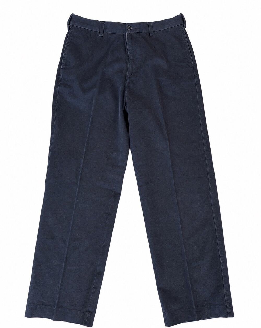Savane Mens Dress Pants Navy Blue Flat Front Casual Chino Size 32x30